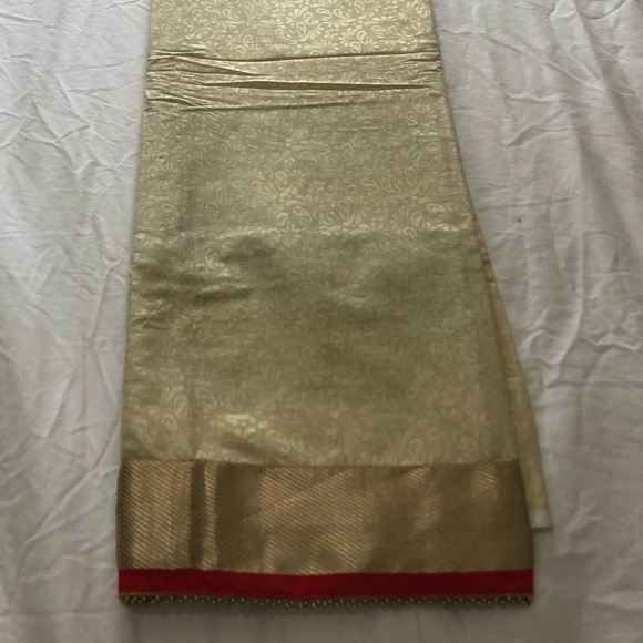 Saree gold tissue organza embroidery NWOT new unused - Picture 10 of 15